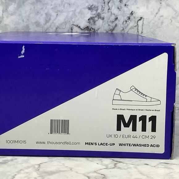 Thousand Fell Men's Size 11 White/Washed Acid Lace Up Low Sneaker Shoes L10-13 - Picture 11 of 13